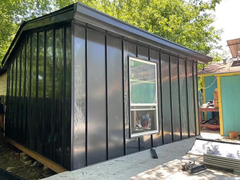 Black standing seam metal wall panels for Metal Roof Installation in Shamokin