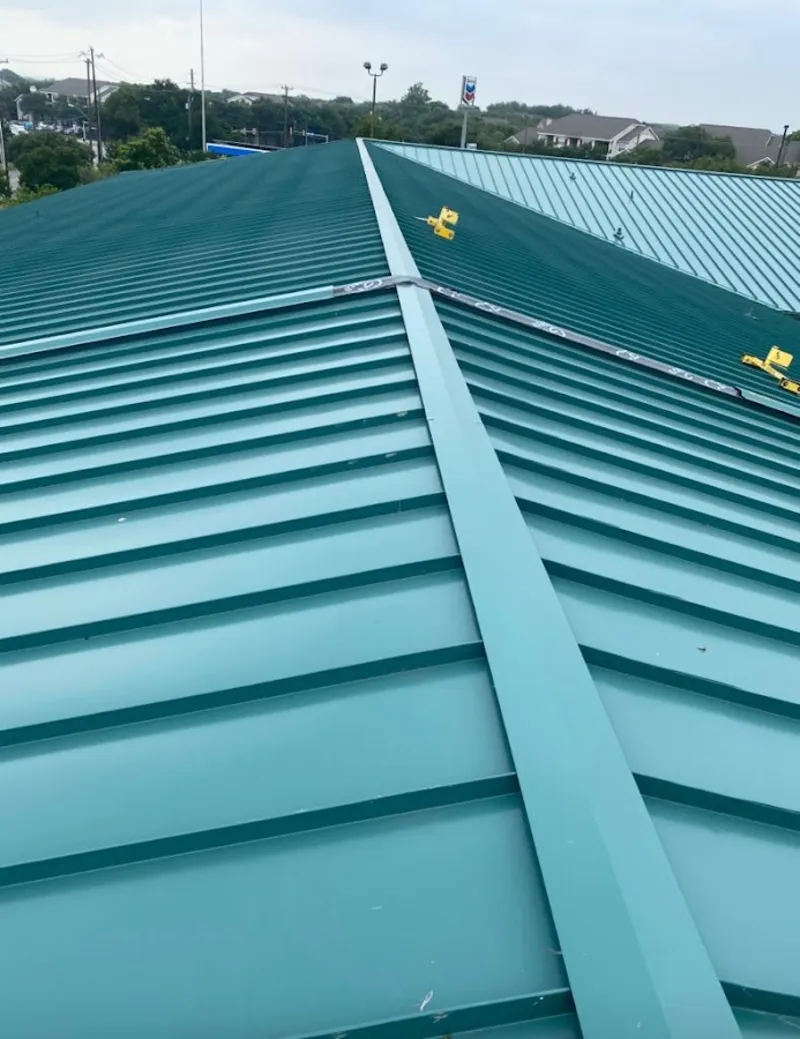 Green commercial metal roof ridge and valley for Metal Roof Repair in Shamokin